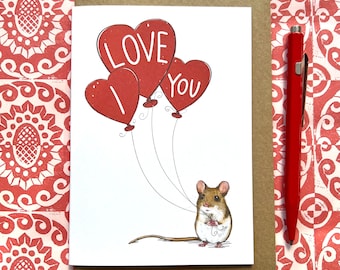 Mouse I love you Valentine’s card