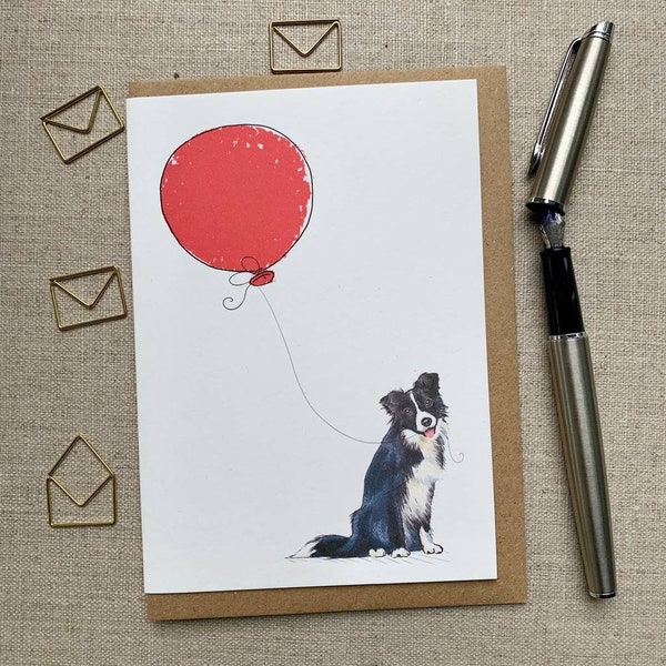 Border Collie Geburtstagsgrußkarte für Hundeliebhaber, Border Collie Card