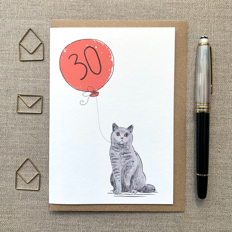 Carte de voeux d'anniversaire de chat British Shorthair pour les amoureux des chats, carte de chat British Shorthair image 2