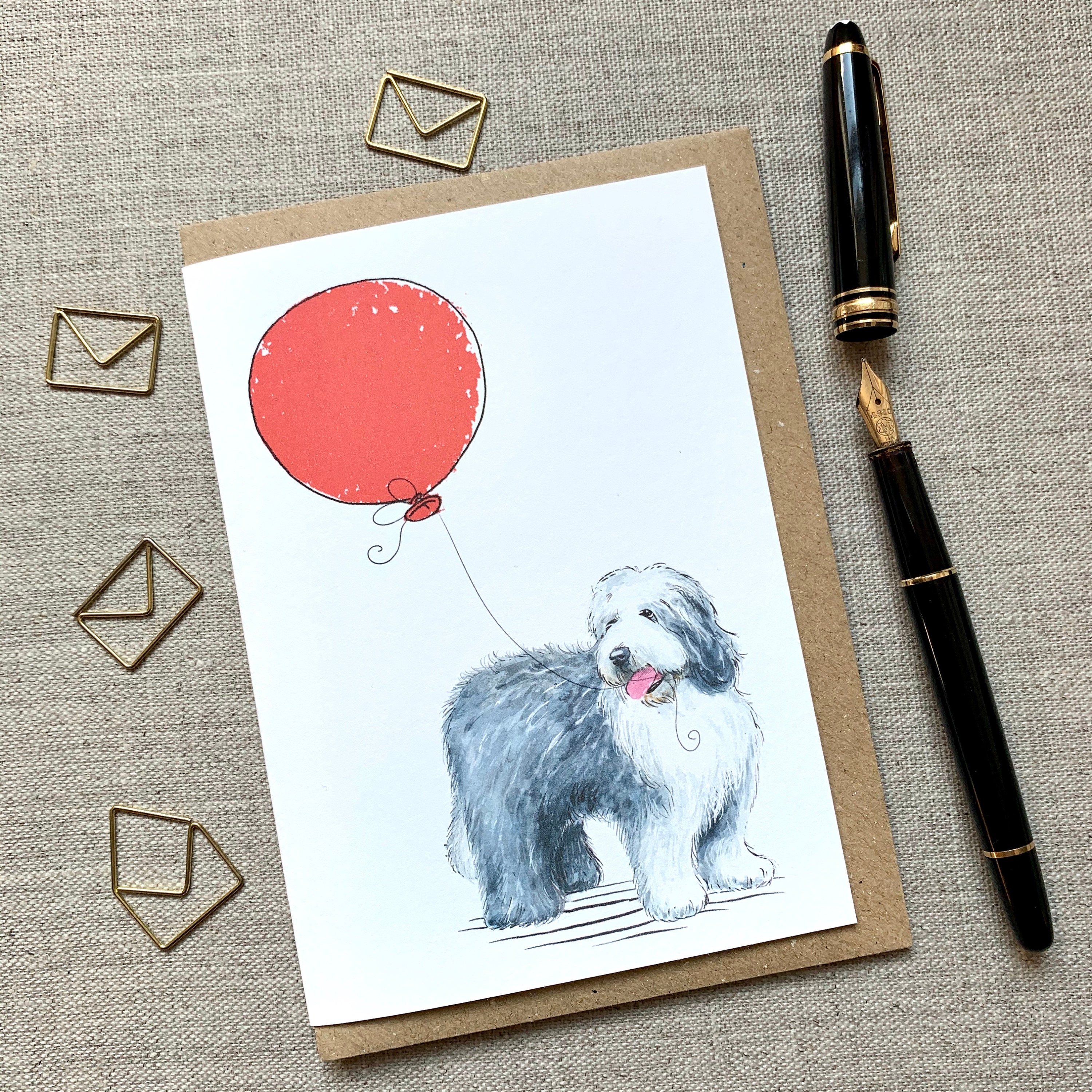 Old English Sheepdog I Love You Greeting Card Old English Sheepdog I Love You Greeting Card