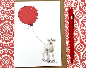 Lamb Birthday Greetings Card for animal lover, Lamb Card