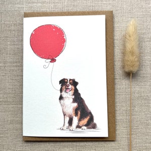 Carte de voeux d'anniversaire de chien de berger australien pour l'amant de chien, carte de chien de berger australien