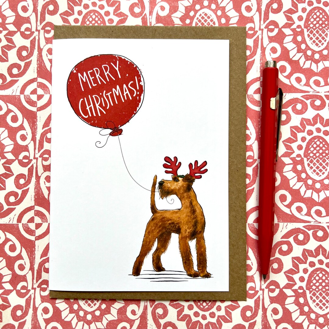 Irish Terrier Christmas Card for Dog Lovers Etsy