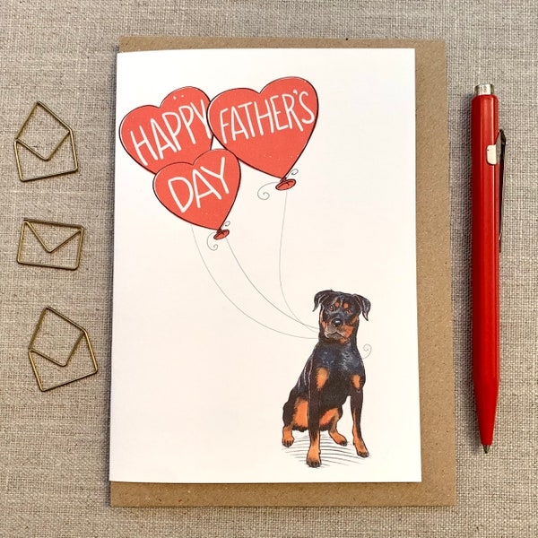 Rottweiler Father's Day Card for dog lover
