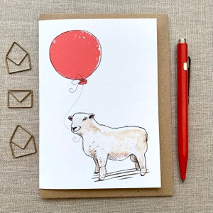 Sheep Birthday Card for animal lovers, Sheep card