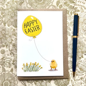 Tarjeta de pollito de Pascua para amantes de los animales.