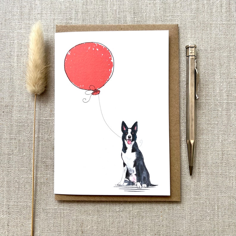 Border Collie verjaardagswenskaart voor hondenliefhebber, Border Collie Card afbeelding 3