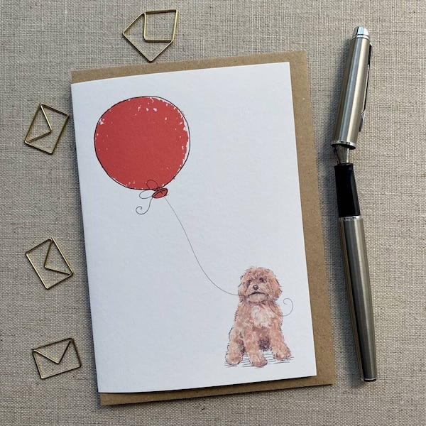 Cavapoo birthday greetings card for dog lover, Cavapoo Card