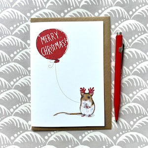 Mouse Christmas card - Mouse card for animal lovers