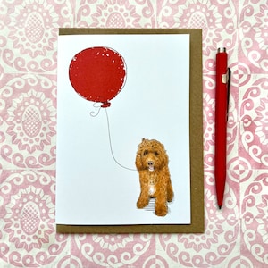Cartão de felicitações de aniversário do Labradoodle australiano para amantes de cães, cartão do Labradoodle australiano