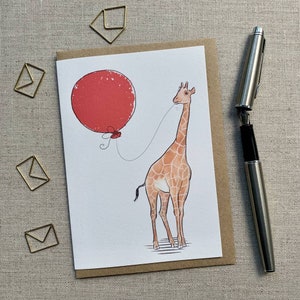 Carte de voeux d'anniversaire girafe pour les amoureux des animaux et Cartes girafe