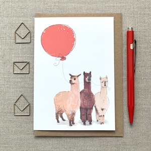 Alpaca Birthday Greetings Card for animal lover, Alpaca Card