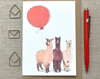 Alpaca Birthday Greetings Card for animal lover, Alpaca Card