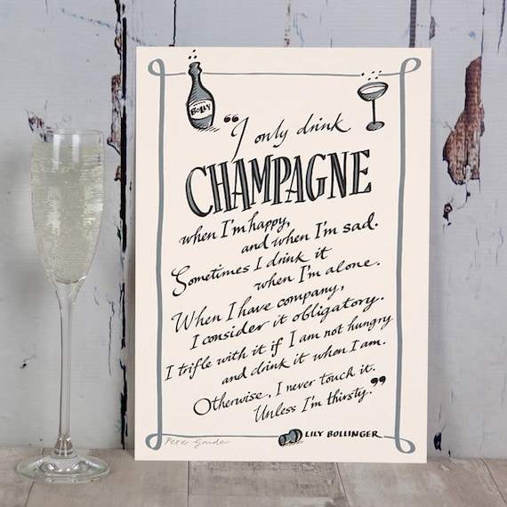 Funny Champagne Quote Print Etsy