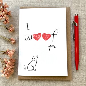 I Wuff You Happy Valentinstagskarte, Muttertagskarte, Vatertagskarte, Geburtstagskarte, Hundekarte