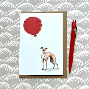 Carte de voeux d'anniversaire de lévrier italien pour l'amant de chien, carte de lévrier italien