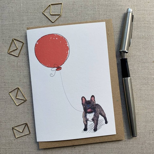 French Bull Dog birthday greetings card for dog lover, French Bulldog card