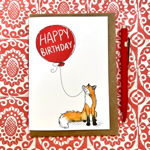Fox Birthday Card for Animal Lovers, Fox Card - Etsy