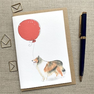 Biglietto di auguri di compleanno per un cane da pastore a pelo lungo, per gli amanti dei cani, biglietto Collie