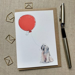 Tibetan Terrier birthday greetings card for dog lover, Tibetan Terrier card