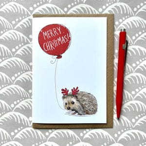 Hedgehog Christmas card - Hedgehog card for animal lovers