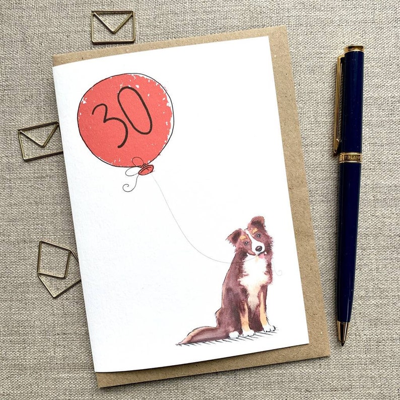 Border Collie verjaardagswenskaart voor hondenliefhebber, Border Collie Card afbeelding 2