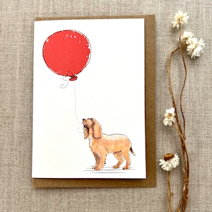 Working Cocker Spaniel birthday greetings card for dog lover, Spaniel Card