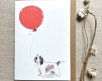 Petit Basset Griffon Vendeen birthday greetings card for dog lover, Petit basset griffon vendeen card