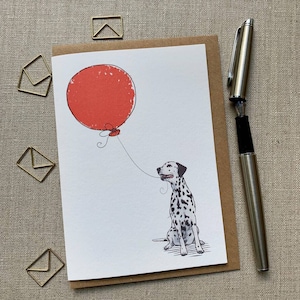 Cartão de felicitações de aniversário dálmata para amante de cães, cartão dálmata