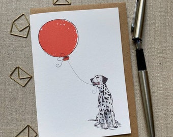 Dalmatian Dog Birthday Card, Funny Dog Lover Greeting, Blank Inside
