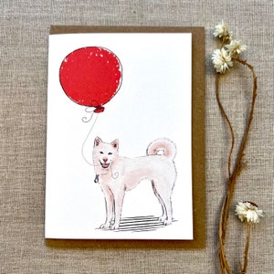 Tarjeta de felicitación de cumpleaños de Jindo coreano para amantes de los perros, tarjeta de Jindo coreano