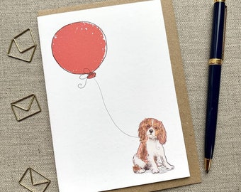 Cavalier King Charles Spaniel birthday greetings card for dog lover, Spaniel Card