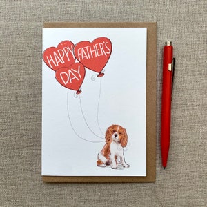 Carte de fête des pères Cavalier King Charles Spaniel pour les amoureux des chiens