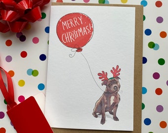 Staffy Christmas card