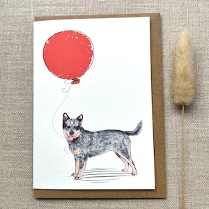 Carte de voeux d'anniversaire de bouvier australien pour les amoureux des chiens, carte de bouvier australien