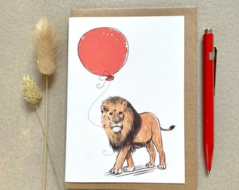 Lion Birthday Greetings Card For Animal Lover, Lion card