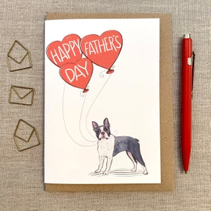 Boston Terrier Father's Day Card for dog lover