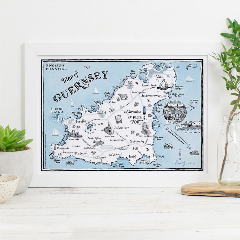 Map of Guernsey Print - Etsy