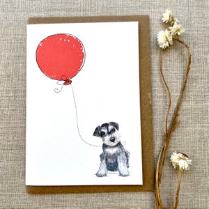 Schnauzer Welpe Hund Geburtstagsgrußkarte für Hundeliebhaber, Schnauzer Karte