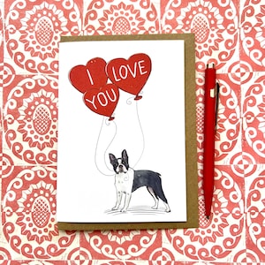 Boston Terrier Ich liebe Dich Valentinstagskarte