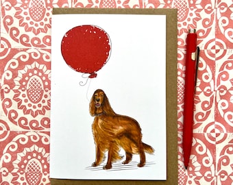 Irish Red Setter Birthday Card: Dog Lover Greetings