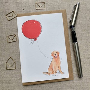 Golden Retriever birthday greetings card for dog lover, Golden Retriever Card