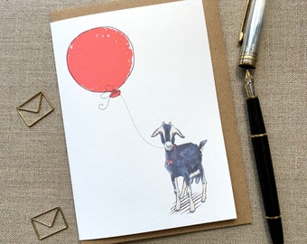 Carte de voeux d'anniversaire de chèvre pour les amoureux des animaux, carte de chèvre