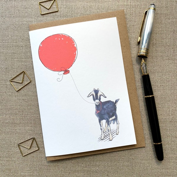 Goat Birthday Greetings Card for animal lovers, Goat card