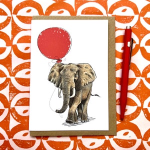 Carte de voeux d'anniversaire d'éléphant pour les amoureux des animaux, carte d'éléphant