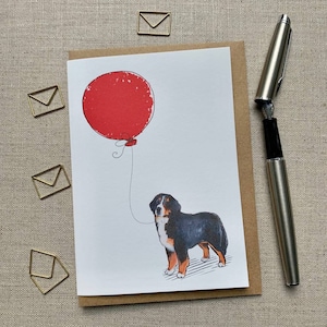 Carte de voeux d'anniversaire de bouvier bernois pour amoureux des chiens, carte de bouvier bernois