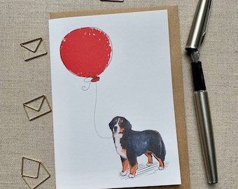 Bernese Mountain Dog Birthday Card, Funny Dog Lover Greeting,  Dog Mum Gift, Blank Inside