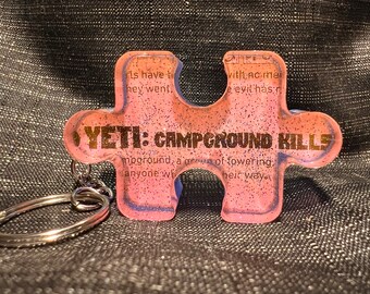 Yeti HHN 32 Map Puzzle Shaped Keychain