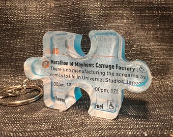 Marathon of Mayhem HHN 30 Map Puzzle Shaped Keychain