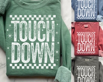 Retro Touchdown Season PNG, Football Season PNG, Game Day PNG, School Colors, Distressed Trendy Touchdown Shirt Design Print Sublimation